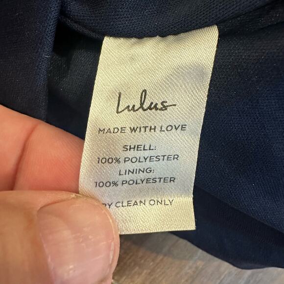 LuLu's Thoughts Of Hue Navy Blue Surplice Chiffon Maxi Bridesmaid Dress Gown XL - Picture 11 of 12